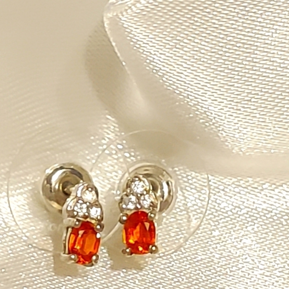 Kyanite Zircon Stud Earrings Platinum Over Sterling Silver
